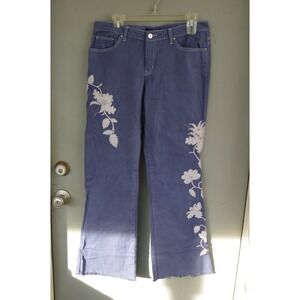 Y2K Vtg Willi‎ Smith Williwear Jeans Floral Embroidered EUC 10 Boho Hippie